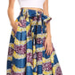 Pantalones Sakkas Sora Anchos de Pierna Suelta Estampado Ankara Africano Casuales con Cintura Elástica para Mujer
