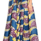 Pantalones Sakkas Sora Anchos de Pierna Suelta Estampado Ankara Africano Casuales con Cintura Elástica para Mujer