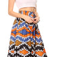 Pantalones Sakkas Sora Anchos de Pierna Suelta Estampado Ankara Africano Casuales con Cintura Elástica para Mujer