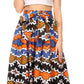 Pantalones Sakkas Sora Anchos de Pierna Suelta Estampado Ankara Africano Casuales con Cintura Elástica para Mujer