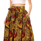 Pantalones Sakkas Sora Anchos de Pierna Suelta Estampado Ankara Africano Casuales con Cintura Elástica para Mujer