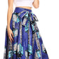 Pantalones Sakkas Sora Anchos de Pierna Suelta Estampado Ankara Africano Casuales con Cintura Elástica para Mujer