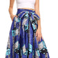 Pantalones Sakkas Sora Anchos de Pierna Suelta Estampado Ankara Africano Casuales con Cintura Elástica para Mujer