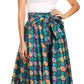 Pantalones Sakkas Sora Anchos de Pierna Suelta Estampado Ankara Africano Casuales con Cintura Elástica para Mujer