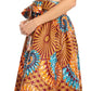 Pantalones Sakkas Sora Anchos de Pierna Suelta Estampado Ankara Africano Casuales con Cintura Elástica para Mujer