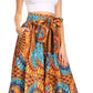 Pantalones Sakkas Sora Anchos de Pierna Suelta Estampado Ankara Africano Casuales con Cintura Elástica para Mujer