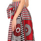 Pantalones Sakkas Sora Anchos de Pierna Suelta Estampado Ankara Africano Casuales con Cintura Elástica para Mujer
