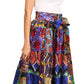 Pantalones Sakkas Sora Anchos de Pierna Suelta Estampado Ankara Africano Casuales con Cintura Elástica para Mujer