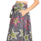 Pantalones Sakkas Sora Anchos de Pierna Suelta Estampado Ankara Africano Casuales con Cintura Elástica para Mujer