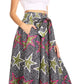 Pantalones Sakkas Sora Anchos de Pierna Suelta Estampado Ankara Africano Casuales con Cintura Elástica para Mujer