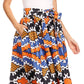 Pantalones Sakkas Sora Anchos de Pierna Suelta Estampado Ankara Africano Casuales con Cintura Elástica para Mujer