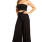 Sakkas Samantha Women's Bandeau Tube Top & Wide leg Gaucho Pants Set Palazzo Boho