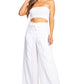 Sakkas Samantha Women's Bandeau Tube Top & Wide leg Gaucho Pants Set Palazzo Boho