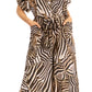 Irise Women's Casual Boho Jumpsuit with Short Sleeves, V-Neck, and Floral Print - Includes Pockets by Sakkas