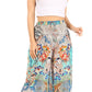 Pantalones palazzo anchos Sakkas Anie, holgados, informales, bohemios, con estampado floral para mujer