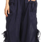 Sakkas Loore Womens Wide Leg Gaucho Pants Cotton with Pockets and Smock Waist