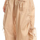 Sakkas Loore Womens Wide Leg Gaucho Pants Cotton with Pockets and Smock Waist