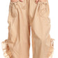 Sakkas Loore Womens Wide Leg Gaucho Pants Cotton with Pockets and Smock Waist