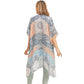 Floral Leaf Patterned Cover Up Kimono Poncho