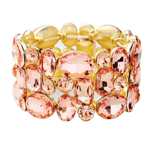 Glass Crystal Stretch Evening Bracelet