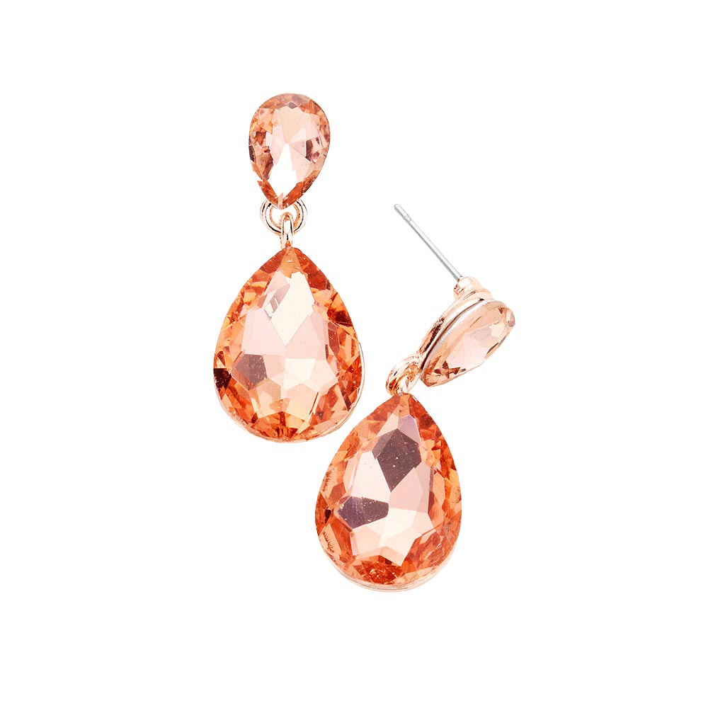 Women's Glass Crystal Teardrop Dangle Earrings