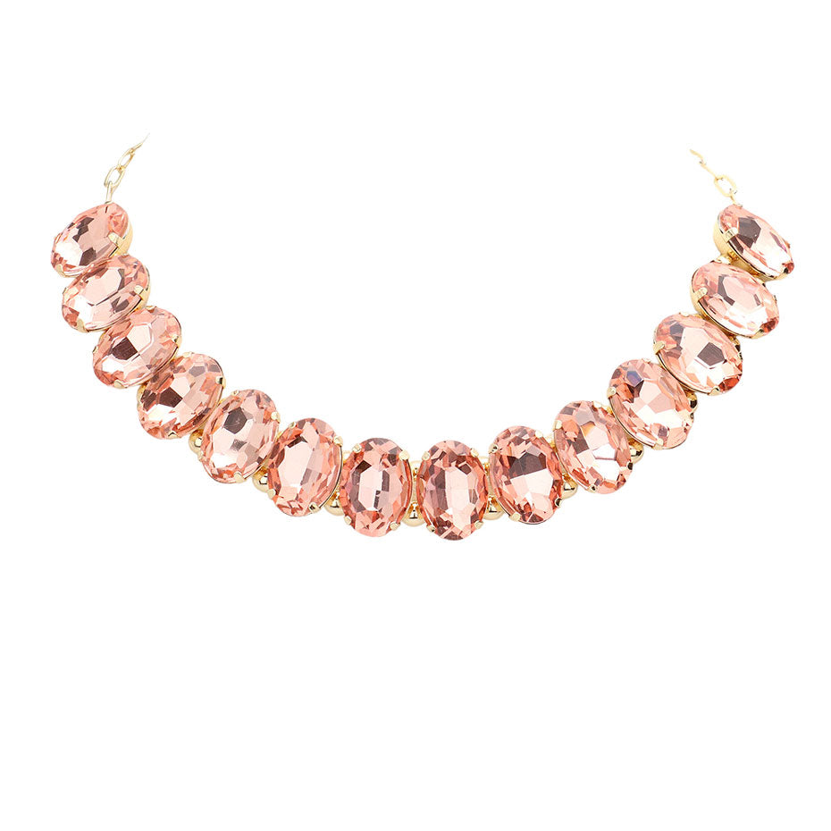 Oval Stone Evening Necklace