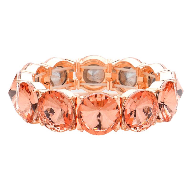 Round Stone Stretch Evening Bracelet