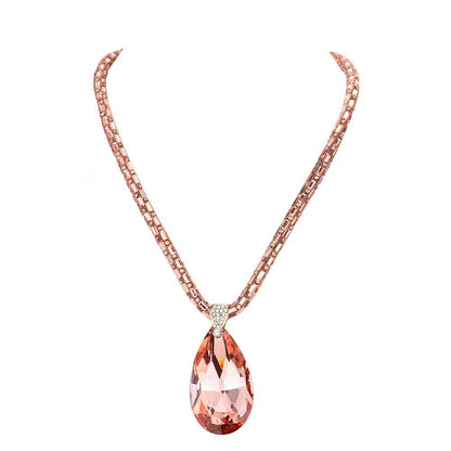 Teardrop Pendant Bling Necklace