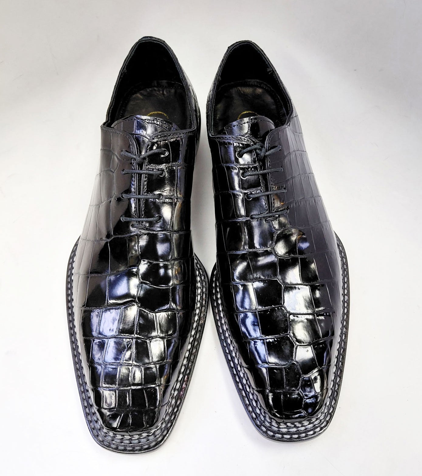 Maurice Philadelphia Oxford de cocodrilo hecho a medida - Negro