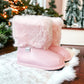 Pink Velvet Barefoot Ankle Boot Topper | Ozznek Removable Sole Shoes