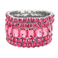 Women's 5Pcs Rectangle Round Stone Stretch Multi Layered Bracelets