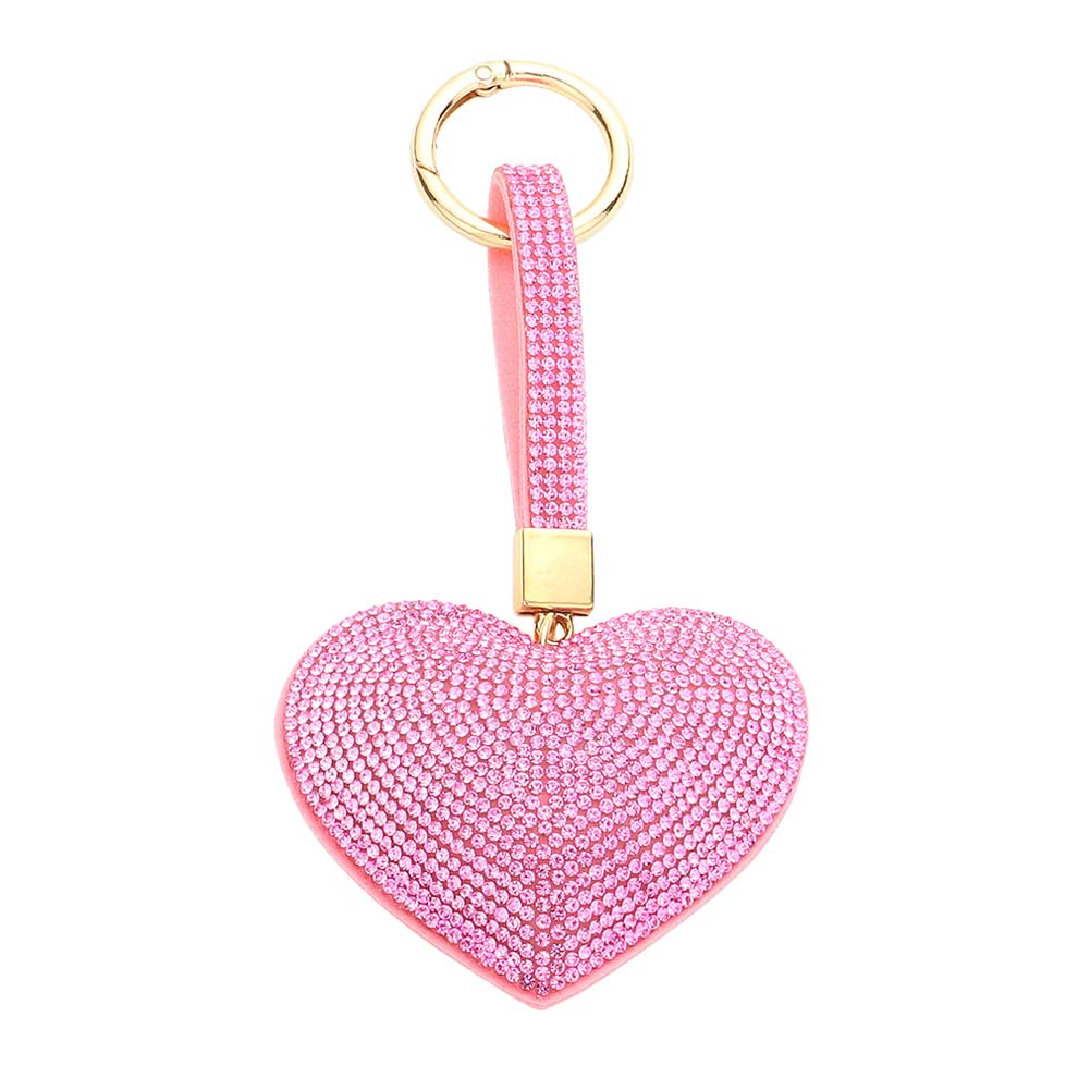Bling Heart Bag Charm Key Chain Keychain