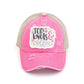 C.C DISTRESSED TOP KNOTS AND COFFEE PATCH PONYCAP