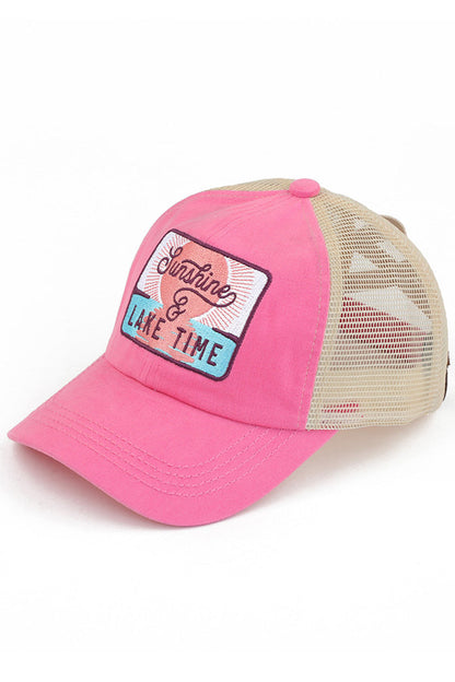 C.C Women's Sunshine & Lake Time Patch Ponytail Cap