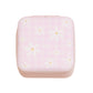 Daisy Flower Checkered Pattern Portable Square Jewelry Box