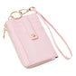 Faux Leather Basket Weave Flat Card Holder Wallet with Wristlet