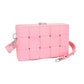 Faux Leather Woven Square Box Crossbody Bag