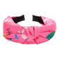 Flamingo Tropical Leaf Printed Burnout Knot Headband
