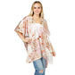 Floral Patterned Satin Cover Up Kimono Poncho