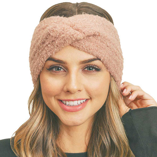 Fuzzy Twisted Headband Earwarmer Earmuff
