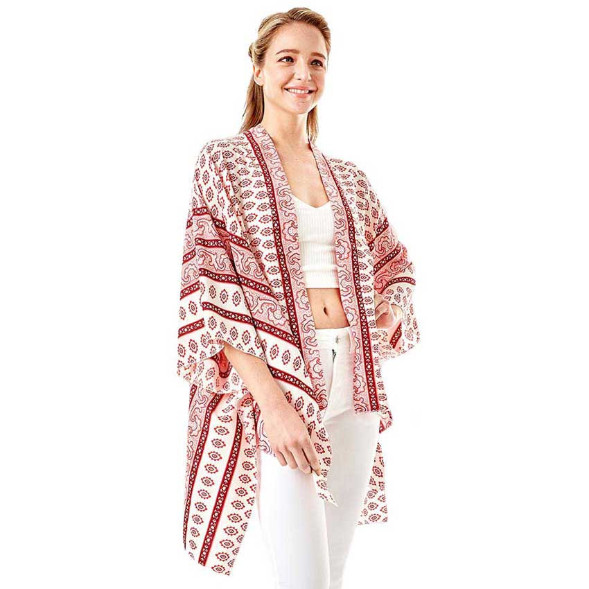 Greek Mati Mataki Printed Cover Up Kimono Poncho