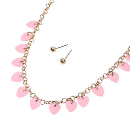 Heart Sequin Station Jewelry Set