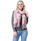 Plaid Check Oblong Scarf With Tassel