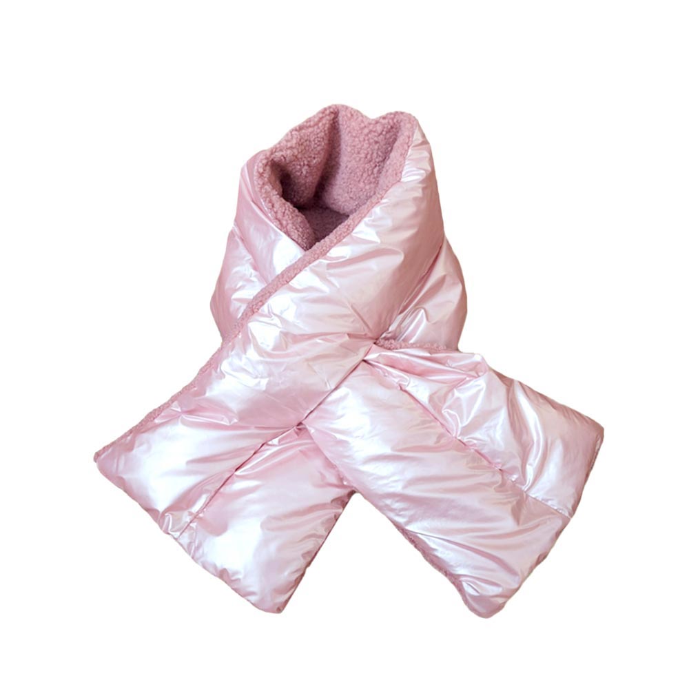 Reversible Puffer Sherpa Pull Through Scarf