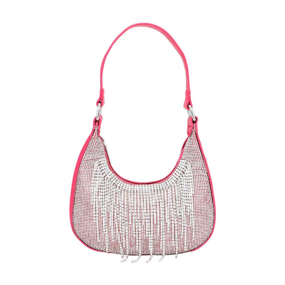 Rhinestone Fringe Evening Shoulder Crossbody Bag
