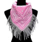 Women's Rhinestone Like Fringe Cowgirl Bandana Scarf