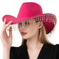 Rhinestone Stone Paved Fringe Around Cowboy Western Hat