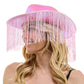 Shiny Western Cowboy Hat with Fringe