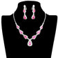 Collar de pavé de diamantes de imitación con piedra en forma de lágrima