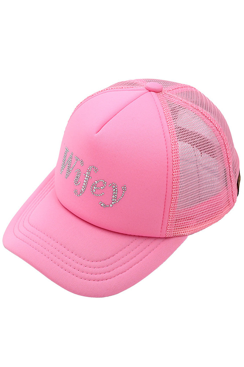 C.C WIFEY Rhinestones Trucker Cap